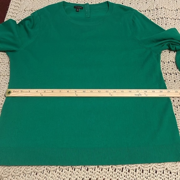 Talbots Kelly Green Lambswool Blend Sweater‎ Small Bell Long Sleeve women sz XL - Picture 11 of 12